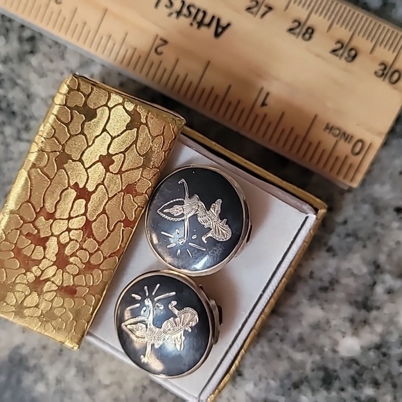 SIAM Sterling Clip-on Earrings Vintage - Picture 12 of 12